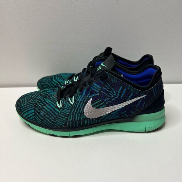 Nike Free 5.0 TR Fit 5 Blue Green Training Sneakers Womens Size 6.5 Athletic Run - Picture 5 of 10